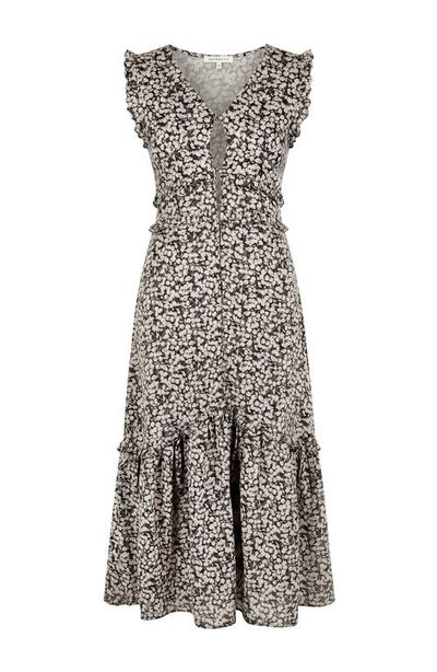 BRUNNA.CO BRUNNA.CO The Black Cherry Cotton Midi Vacation Dress 