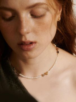 BSWAN Gold Plated Freshwater Pearl Necklace