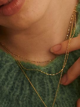 BSWAN Italian Design 14K Gold-Plated Cable Chain Necklace