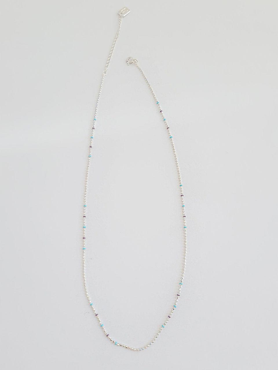 BSWAN Mini Ball Chain Silver Cotton Candy Necklace