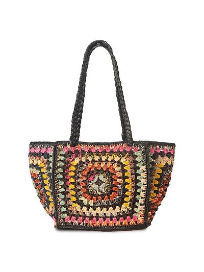 BTB Los Angeles Women's Everly Woven Raffia Tote Bag