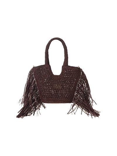 BTB Los Angeles Women's Hunter Mini Fringed Raffia Tote Bag