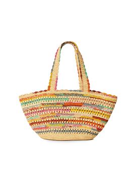 BTB Los Angeles Women's Ornella Striped Raffia Tote Bag