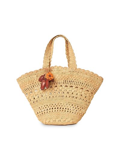 BTB Los Angeles Women's Palmer Raffia Tote Bag
