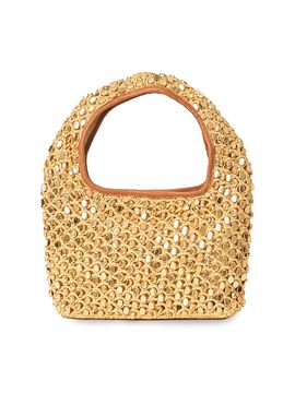 BTB Los Angeles Women's Vita Studded Raffia Hobo Bag