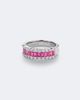 Bucherer Fine Jewellery Bucherer Fine Jewellery Baguette Love 18kt white gold ring with rubies and diamonds - 1