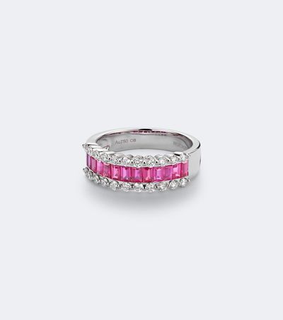 Bucherer Fine Jewellery Bucherer Fine Jewellery Baguette Love 18kt white gold ring with rubies and diamonds