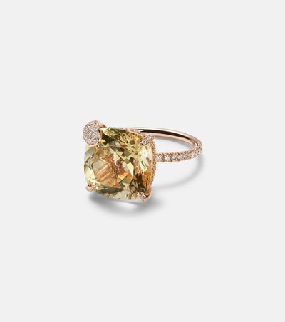 Bucherer Fine Jewellery Bucherer Fine Jewellery Peekaboo 18kt rose gold ring with beryl and diamonds