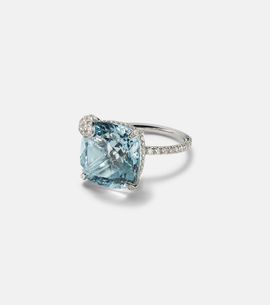Bucherer Fine Jewellery Bucherer Fine Jewellery Peekaboo 18kt white gold ring with aquamarine and diamonds