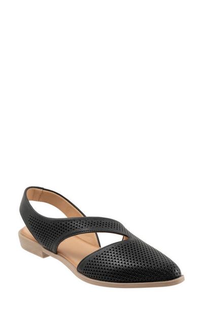 Bueno Bueno Bianca Perf Slingback Pointed Toe Flat