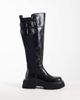 Buffalo Buffalo Stacy knee-high moto boots in black - 1