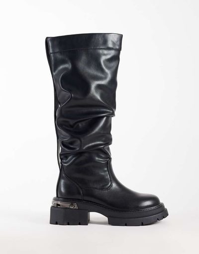 Buffalo Buffalo Vanta pull-on high boots in black