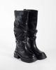 Buffalo Buffalo Vanta pull-on knee high boots in black - 4