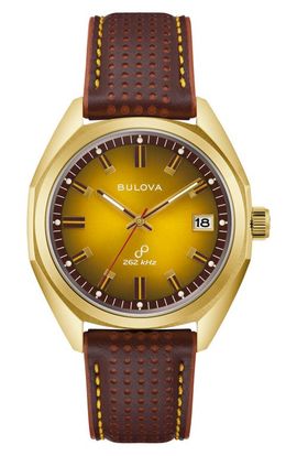 BULOVA BULOVA Jet Star Leather Strap Watch, 40mm