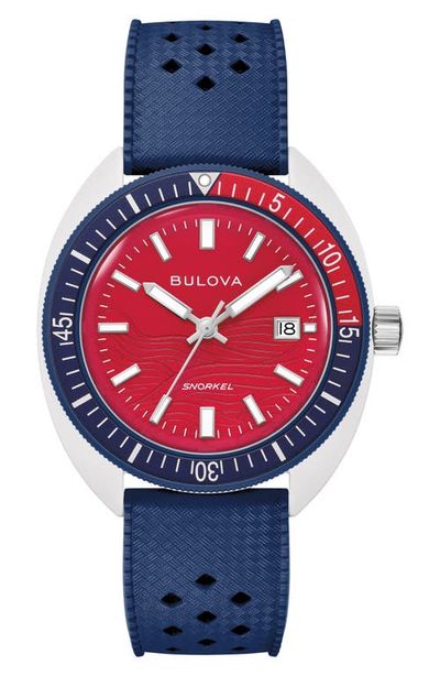 BULOVA BULOVA x Sail4th Snorkel Rubber Strap Watch, 41mm
