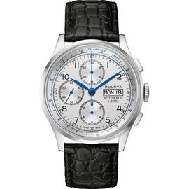 BULOVA Joseph Bulova Leather Strap Chronograph Watch, 42mm