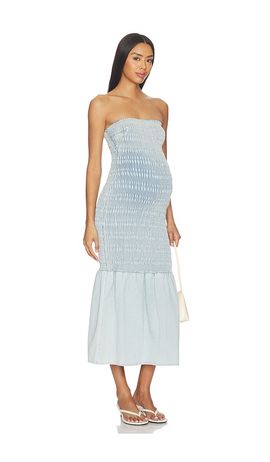BUMPSUIT BUMPSUIT Denim Smocked Dress