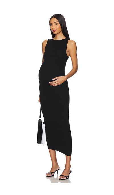 BUMPSUIT BUMPSUIT Soft Rib Boat Neck Midi Dress