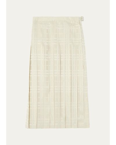 Burberry Annalie Jacquard-Check Silk Midi Skirt