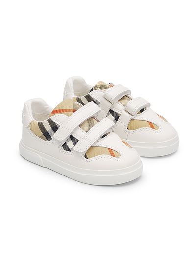 Burberry Baby's Noah Check Cotton & Leather Sneakers