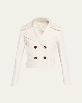 Burberry Bianca Double-Breasted Cotton Twill Short Jacket