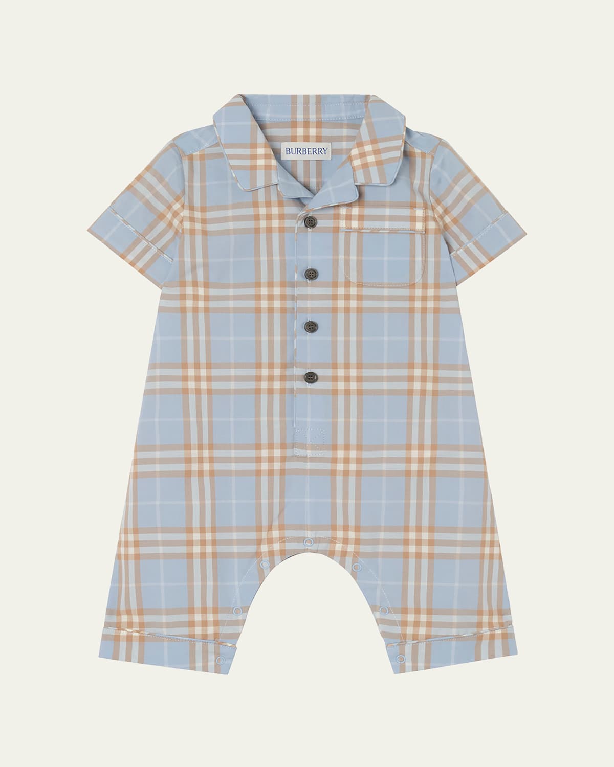 Burberry Boy's Andreas Check Cotton Playsuit