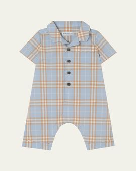Burberry Boy's Andreas Check Cotton Playsuit