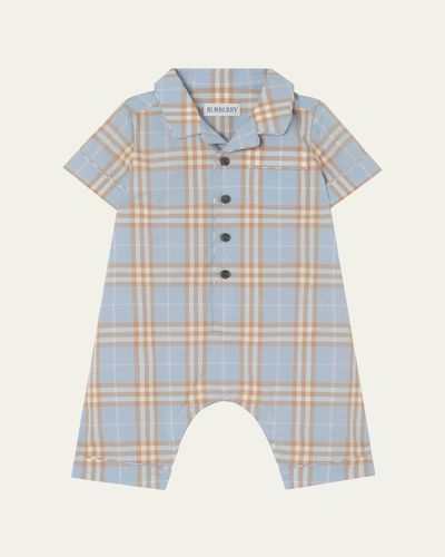 Burberry Boy's Andreas Check Cotton Playsuit