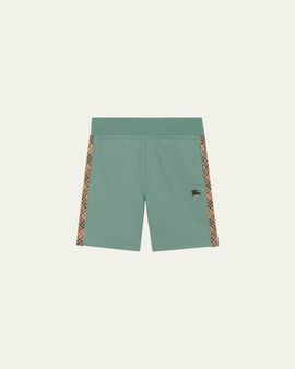 Burberry Boy's Check-Trim Cotton Shorts