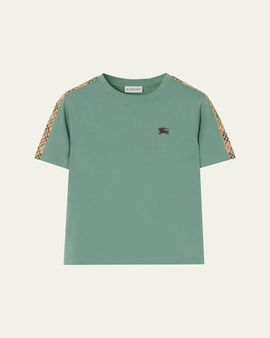 Burberry Boy's Check-Trim Cotton T-Shirt