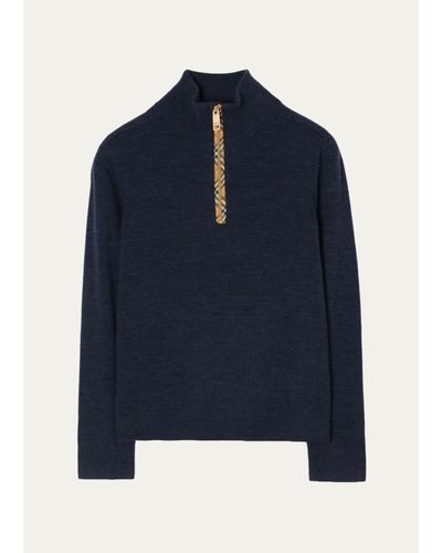 Burberry Boy's Conory Zip-Front Wool Sweater
