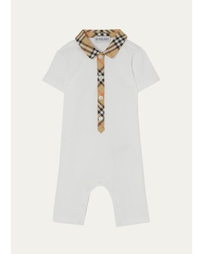 Burberry Boy's Jaxon Check-Trim Playsuit