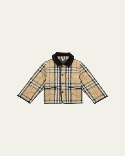 Burberry Boy's Milo Check Quilted Jacket
