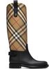 Burberry Burberry Beige & Black Check Cavalier Outdoor Boots - 1