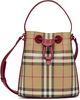Burberry Burberry Beige & Red Mini Check Bucket Bag - 1