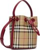Burberry Burberry Beige & Red Mini Check Bucket Bag - 2