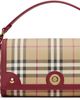 Burberry Burberry Beige & Red Top Handle Note Bag - 1