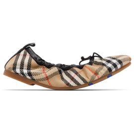 Burberry Burberry Beige Check Fawn Ballerina Flats