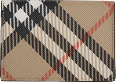Burberry Burberry Beige Check Folding Case Card Holder
