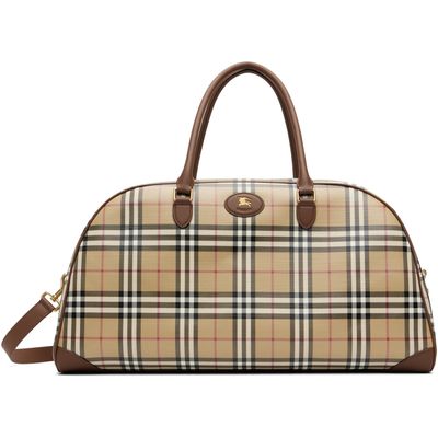 Burberry Burberry Beige Check Holdall Duffle Bag