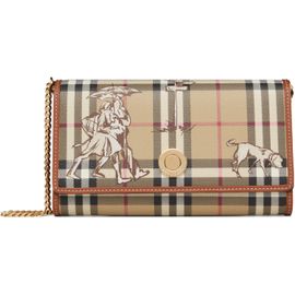 Burberry Burberry Beige Check Mates Chain Strap Wallet Bag