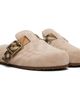 Burberry Burberry Beige Check Shearling Urchin Clog Loafers - 4