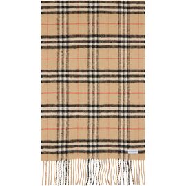 Burberry Burberry Beige Check Wool Cashmere Scarf