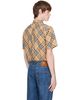 Burberry Burberry Beige Classic Fit Check Cotton Poplin Shirt - 3