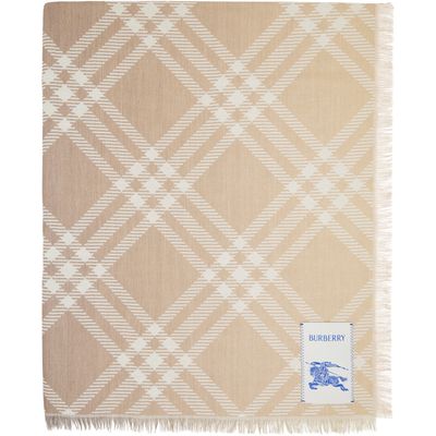 Burberry Burberry Beige Gradient Check Wool Silk Scarf