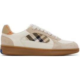 Burberry Burberry Beige Leather Suede & Check Terrace Sneakers​
