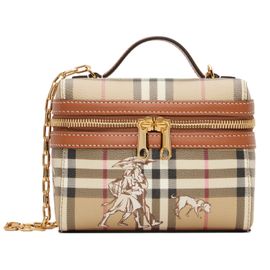 Burberry Burberry Beige Mini Check Mates Vanity Bag