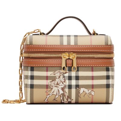 Burberry Burberry Beige Mini Check Mates Vanity Bag