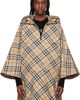 Burberry Burberry Beige Packaway Check Twill Cape Jacket - 1
