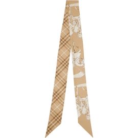 Burberry Burberry Beige Skinny Archive Knight Silk Skinny Scarf